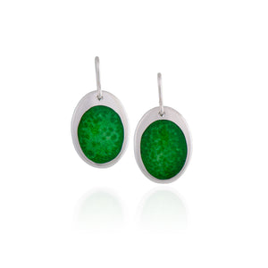 Enamel Earrings in Spring Green